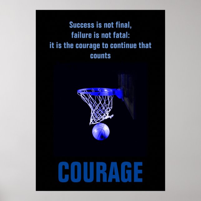 Affiche Courage de succès Basketball Inspiration (Devant)