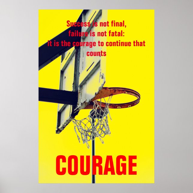 Affiche Courage de succès Basketball Inspiration (Devant)