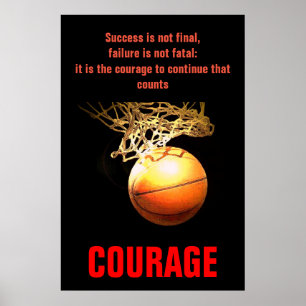Affiche Courage de succès Basketball Inspiration