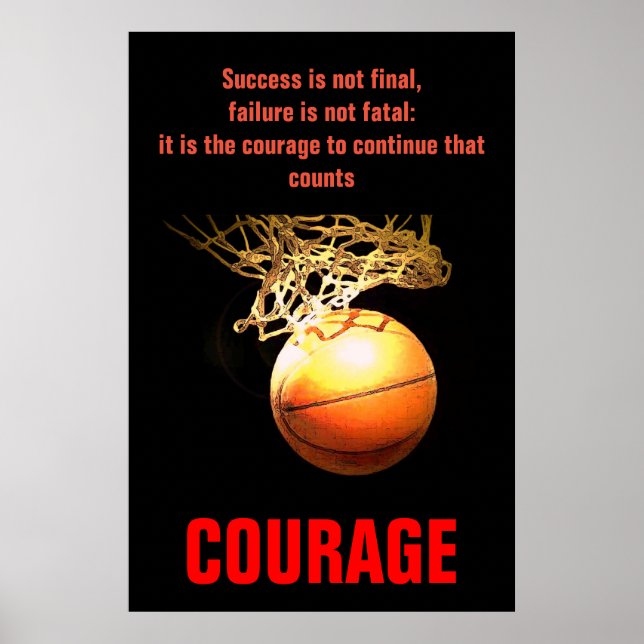 Affiche Courage de succès Basketball Inspiration (Devant)
