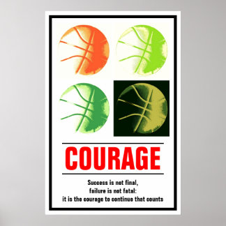 Affiche Courage de succès Basketball Motivation