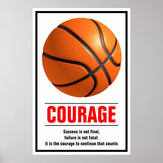 Affiche Courage de succès Basketball Motivation (Devant)