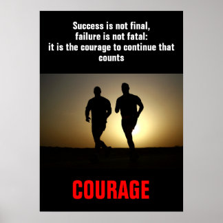 Affiche Courage de succès Courir la condition physique Mot