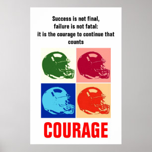 Affiche Courage de succès Football Inspiration Pop Art