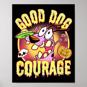 Affiche Courage Le Chien Timide Halloween Bon Chien