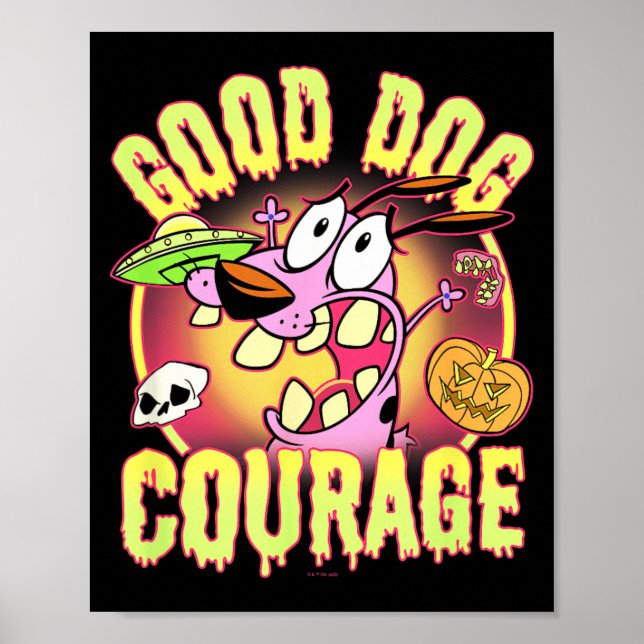 Affiche Courage Le Chien Timide Halloween Bon Chien (Devant)