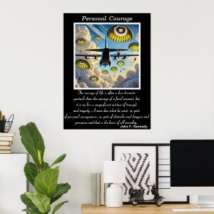 Affiche Courage personnel : Descente vers le bas