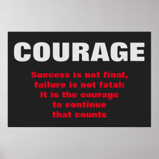 Affiche Courage Réussite Motivation Gras Texte Moderne