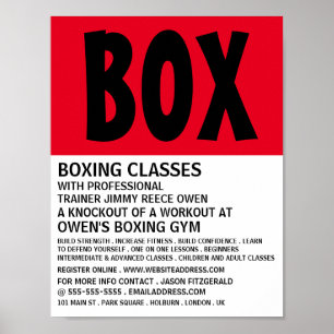 Affiche Courant moderne, Classe de boxe Advert
