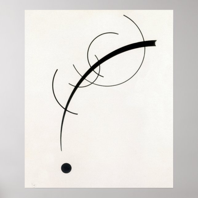 Affiche Courbe libre jusqu'au point -Vasily Kandinsky (Devant)
