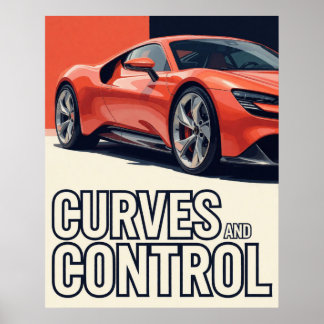 Affiche 🧡 Courbes De Voiture De Sport Et Contrôle
