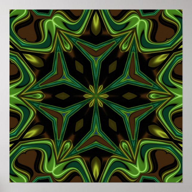 Affiche Courbes et Angles Mandala (Devant)