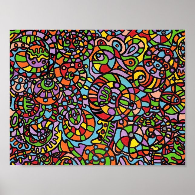 Affiche Courbes et sphères (Devant)