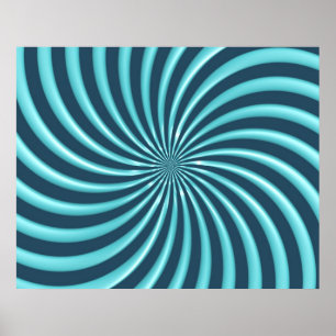 Affiche Courbes spirales d'art optique Triangle 07