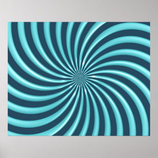 Affiche Courbes spirales d'art optique Triangle 07