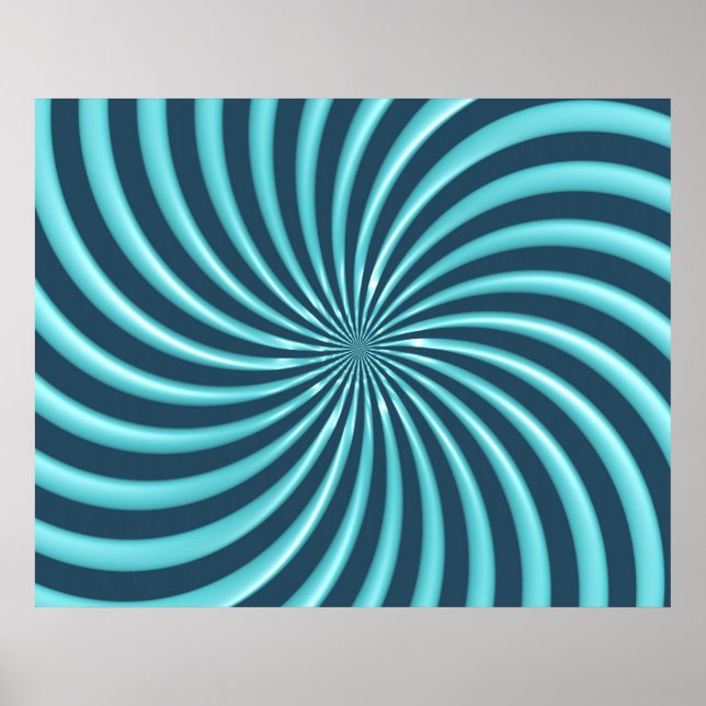 Affiche Courbes spirales d'art optique Triangle 07 (Devant)