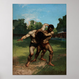 Affiche Courbet - Les Lutteurs