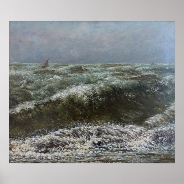 Affiche Courbet - Mer agitée 1869 (Devant)