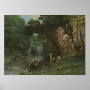 Affiche Courbet - Roe Deer À Un Ruisseau
