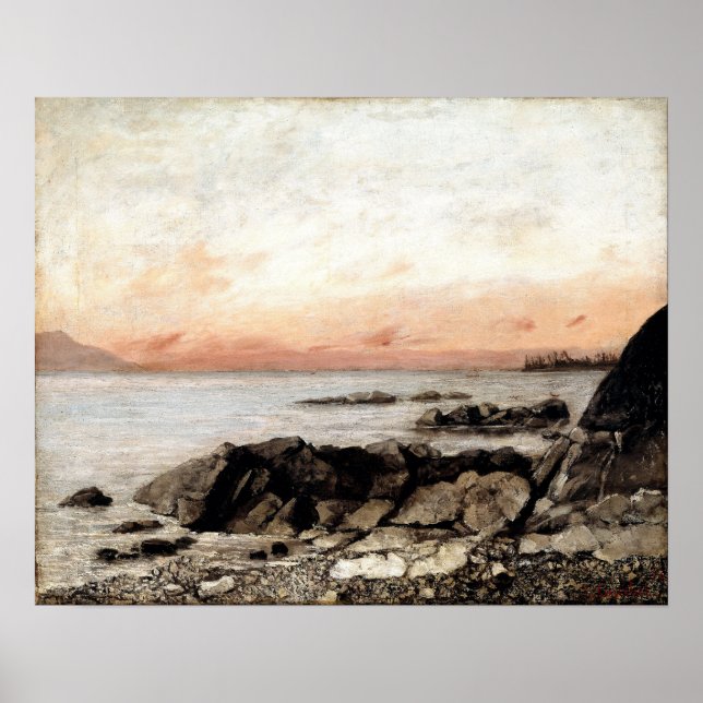 Affiche Courbet - Sunset Vevey Suisse (Devant)