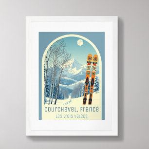 Affiche Courchevel France Les trois Vallées ski