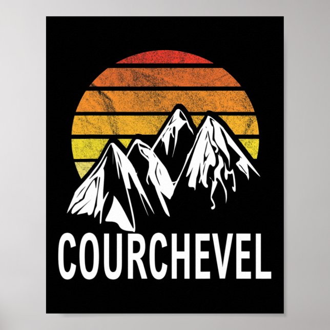 Affiche Courchevel Les Trois Vallées France Ski Snowboardi (Devant)