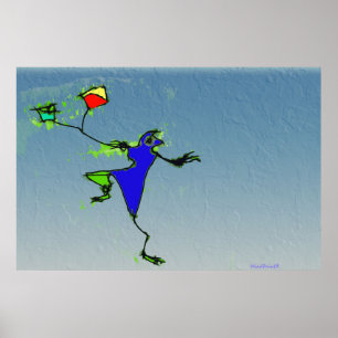 Affiche Coureur de cerf-volant