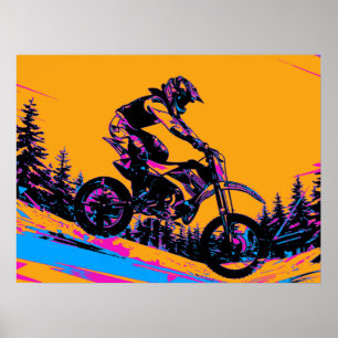 Affiche Coureur de descente - Motocycliste de motocross