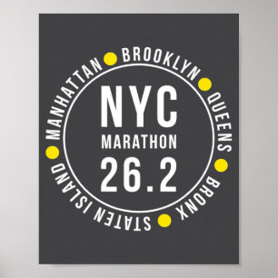 Affiche Coureur de marathon souvenir Nyc New York