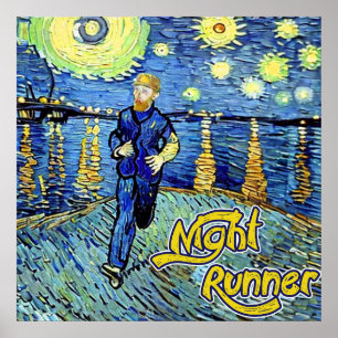 Affiche Coureur de nuit Nuit étoilée