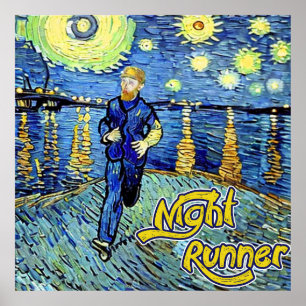 Affiche Coureur de nuit Nuit étoilée