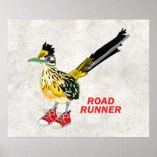 Affiche Coureur de route en Basket rouge