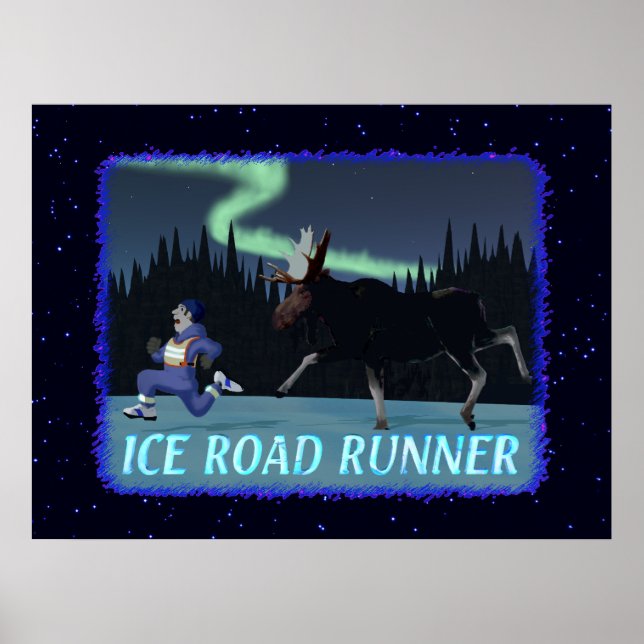 Affiche Coureur de route sur glace (Devant)