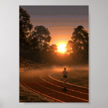 Coureur Rétro Pixel Art sur une Piste de Stade au 
