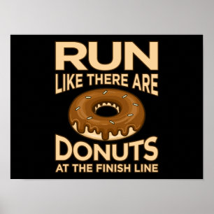 Affiche Courez Comme Il Y A Des Donuts Marathon Runner