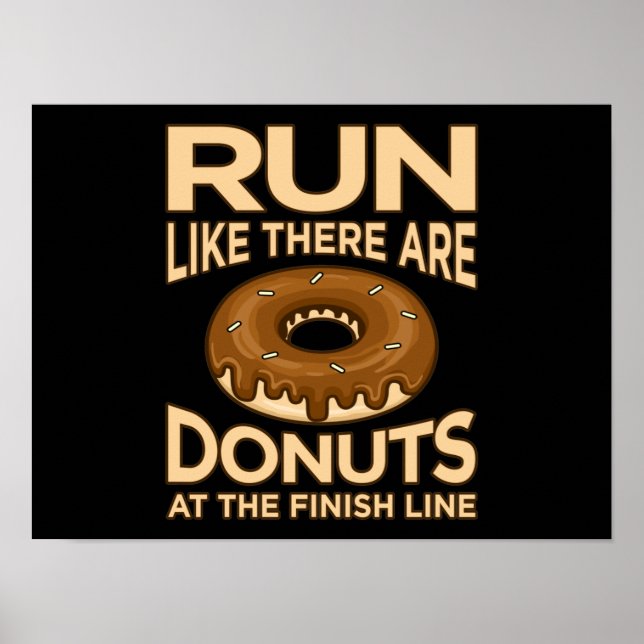 Affiche Courez Comme Il Y A Des Donuts Marathon Runner (Devant)