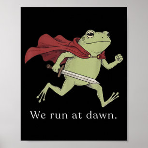 Affiche Courir à l'aube Drôle de jogging Grenouille Marath