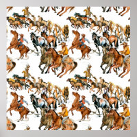 Courir des chevaux sans couture motif. Cowboy amér