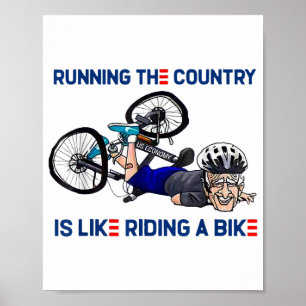 Affiche Courir Le Pays, C'Est Comme Faire Un Vélo Drôle Bi