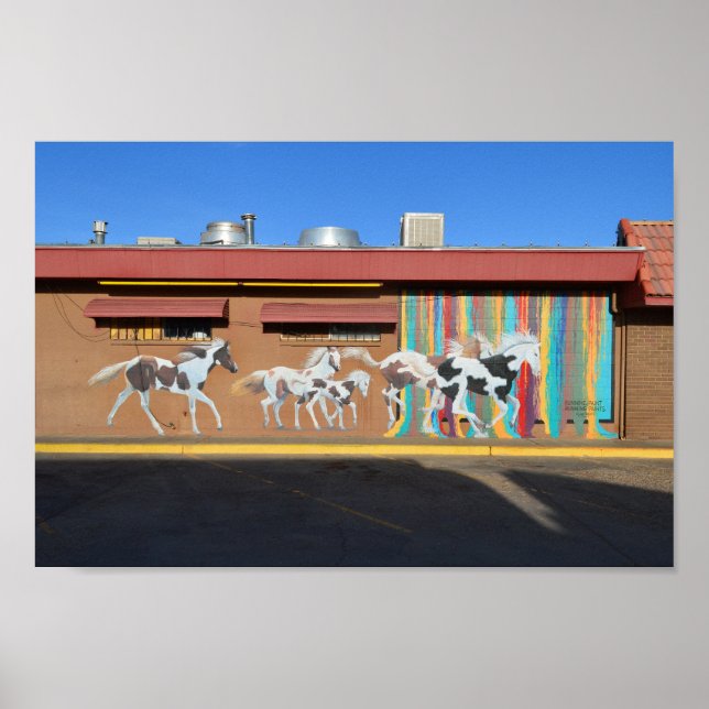 Affiche Courir Peinture Cheval Mural, Tucumcari, Nouveau-M (Devant)
