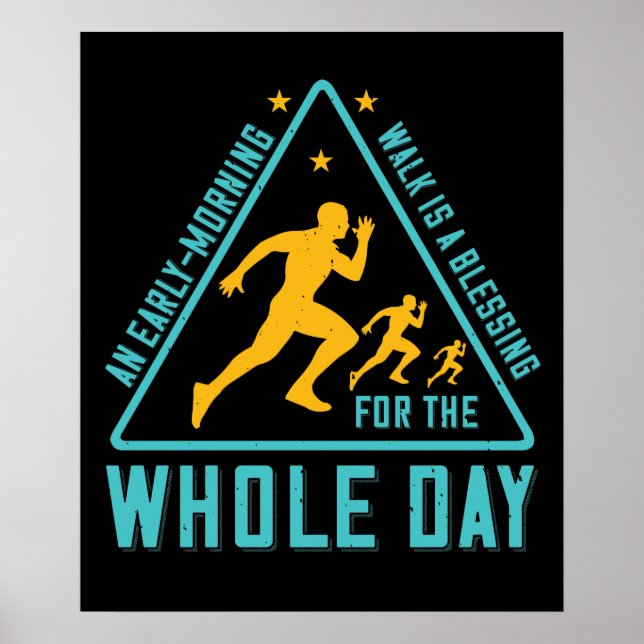 Affiche Courir - Promenade matinale est une bénédiction (Devant)
