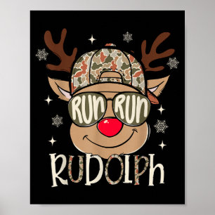 Affiche Courir Rudolph Renne du Père Noël Noël Camo Garçon