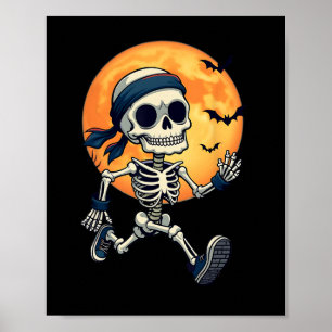 Affiche Courir Squelette drôle Costume d'Halloween Hommes 
