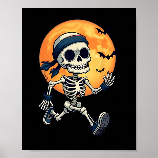 Affiche Courir Squelette drôle Costume d'Halloween Hommes  (Devant)
