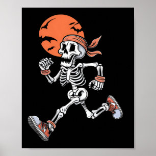 Affiche Courir Squelette drôle Costume d'Halloween Hommes