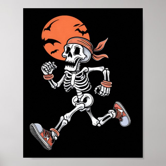 Affiche Courir Squelette drôle Costume d'Halloween Hommes  (Devant)