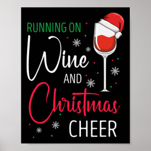 Affiche Courir Sur Le Vin Et L'Humour De Noël