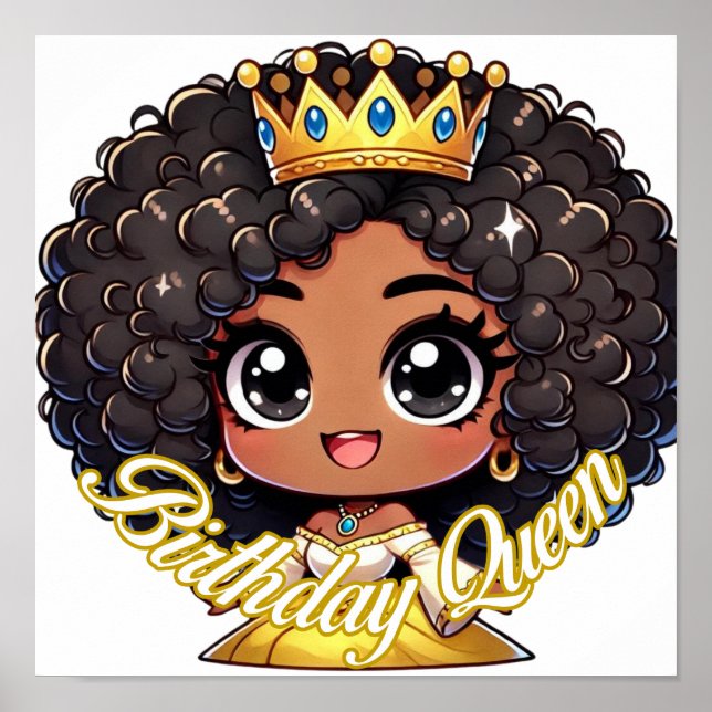 Affiche Courlis Couronne : Anniversaire Queen Chibi Art (Devant)
