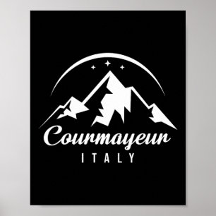 Affiche Courmayeur Italie Station de ski Ski Snowboard So