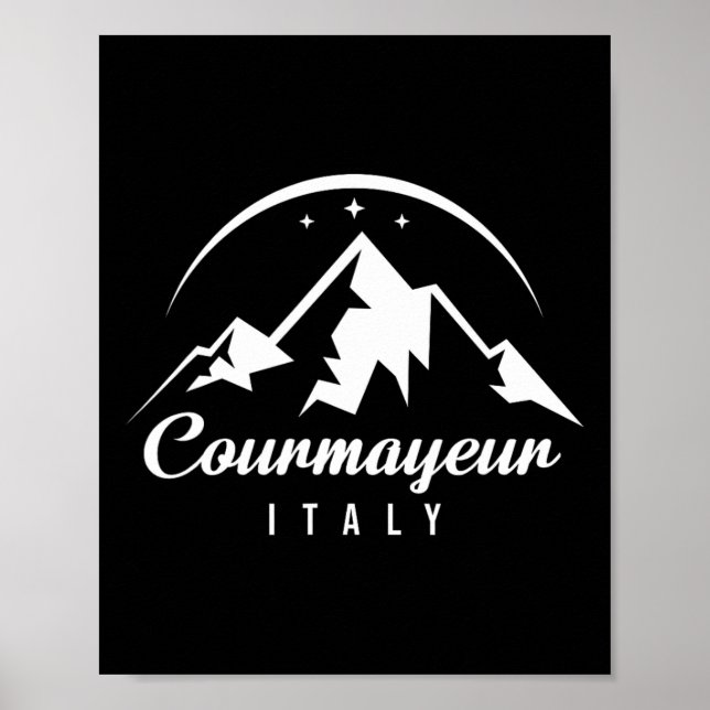Affiche Courmayeur Italie Station de ski Ski Snowboard So (Devant)